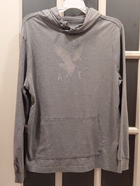 "American Eagle" Unisex, Sz. S,  Hooded Pullover - Light Gray,lightweight....